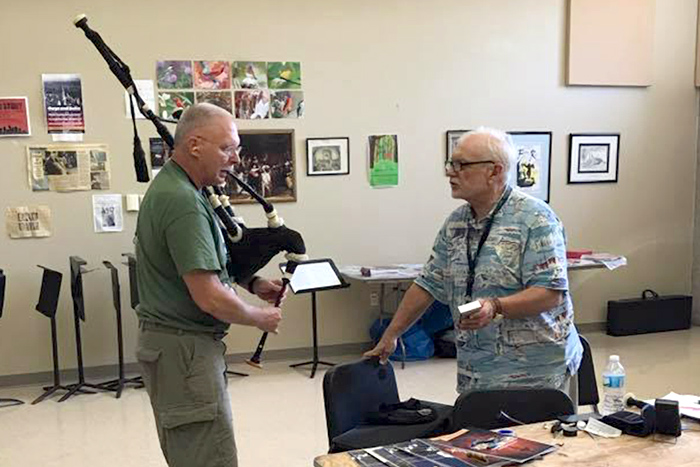 George Balderose teaches piping in Pittsburgh.