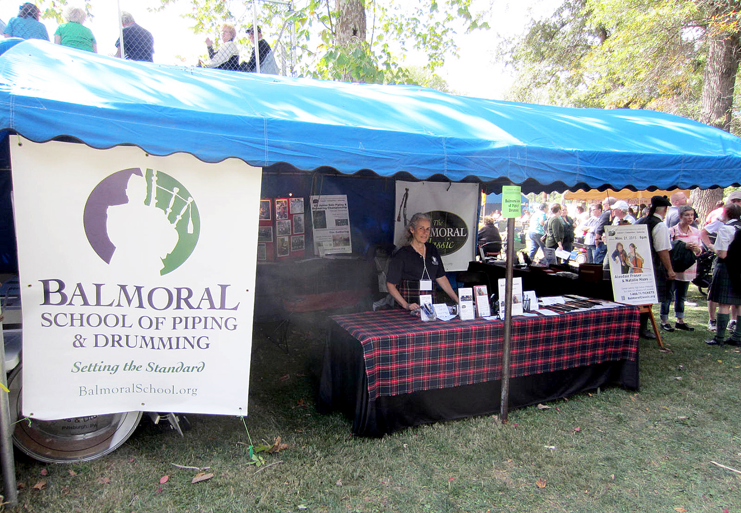 The Balmoral School of Piping's booth at the Ligonier Highland Games,
