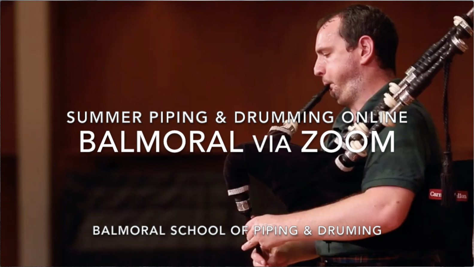 Balmoral offers summer schools in Bagpiping & Drumming via Zoom.