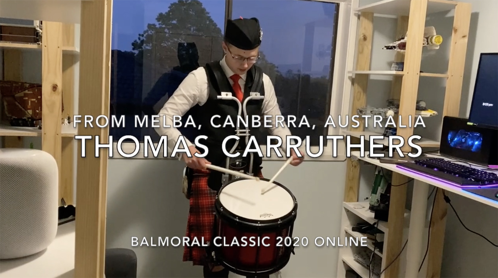 Overall Drumming winner for the 2020 Balmoral Classic Online.