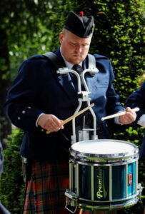 Miles Bennington serves as the principal drumming instructor for the Carnegie Mellon University Pipe Band.